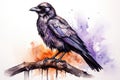 watercolor Crow Black Crow Watercolor Raven Bird