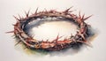 Watercolor Crown of Thorns