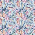 Watercolor Crystal Gemstone Pattern Design Royalty Free Stock Photo
