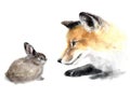 Watercolor cute animals