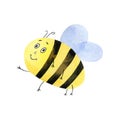 Watercolor cute bee clipart, summer theme.