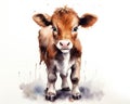 watercolor of a cute calf.