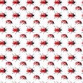 Watercolor Cute colorful ladybugs clip art collection on white background. seamless pattern Royalty Free Stock Photo