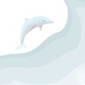 watercolor cute dolphin vector illustration Royalty Free Stock Photo