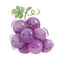 Watercolor cute grape cartoon character