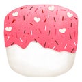 Watercolor cute marshmallow with strawberry clipart.Valentine sweet illustration for festive love decoration