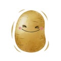 Watercolor cute potato cartoon character. Vector illustration