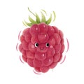 Watercolor cute raspberry cartoon character