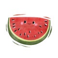 Watercolor cute watermelon cartoon character