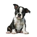 Watercolor Cutie Baby Dog Clipart, Cute Puppies Clipart, Boston Terrier Royalty Free Stock Photo