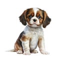 Watercolor Cutie Baby Dog Clipart, Cute Puppies Clipart, Cavalier King Charles Spaniel