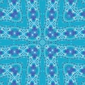 Watercolor cyan blue cross form bandana sarong pillow seamless pattern