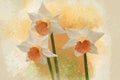 Watercolor daffodil flower. Hand drawn watercolor spring flowers perfect for design greeting card or print