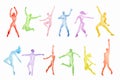 Watercolor dance set. Royalty Free Stock Photo