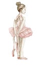 Watercolor dancing small ballerinas Royalty Free Stock Photo