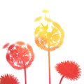 Watercolor dandelion background