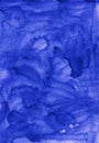 Watercolor dark blue background painting texture. Vintage royal blue color hand painted watercolour backdrop. Stains on paper Royalty Free Stock Photo