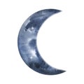 Watercolor dark blue crescent moon