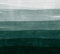 Watercolor dark green stripes background. Abstract nautical lines