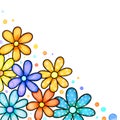 Watercolor Decorative Daisy Flower Border