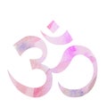 Watercolor decorative Om Aum Symbol Royalty Free Stock Photo