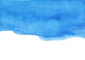Watercolor deep blue background, isolated with space for text. Royalty Free Stock Photo
