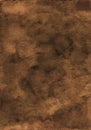 Watercolor deep brown background texture. Aquarelle abstract old dark chocolate brown backdrop