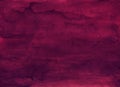 Watercolor deep crimson background painting. Stains on paper