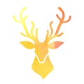 Watercolor deer head on a white background Royalty Free Stock Photo