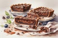 watercolor Delicious chocolate pie background