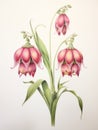 Watercolor Depiction of Fritillaria Meleagris on White Canvas AI Generated