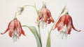 Watercolor Depiction of Fritillaria Meleagris on White Canvas AI Generated