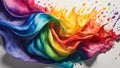 Watercolor Depiction Of LGBTIQ Pride Rainbow In A Vibrant Colorful Splash