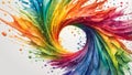Watercolor Depiction Of LGBTIQ Pride Rainbow In A Vibrant Colorful Splash