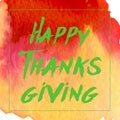 Watercolor design style Happy Thanksgiving Day logotype, badge and icon. Happy Thanksgiving Day logo template. Thanksgiving Day ca Royalty Free Stock Photo
