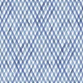 Watercolor diagonal stripe plaid seamless pattern. Blue stripes on white background Royalty Free Stock Photo