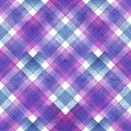 Watercolor diagonal stripe plaid seamless pattern. Colorful background Royalty Free Stock Photo