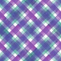 Watercolor diagonal stripe plaid seamless pattern. Colorful background