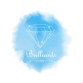Watercolor diamond emblem