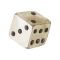 Watercolor dice - number three front side