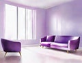 Watercolor of Digital lilac living room with abstract concept