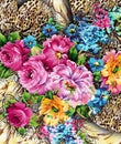 watercolor digitel  flower pattern Royalty Free Stock Photo