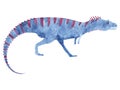 Watercolor dinosaur. Illustration Rajasaurus for kids