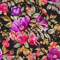 Watercolor dogrose pattern Royalty Free Stock Photo