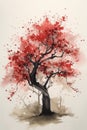 Watercolor Dogwood Tree Painting: A Simple and Minimalistic Style .
