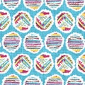 Watercolor doodle dot background. Hand painted whimsical geometric seamless pattern. Decorative whimsical scandi circle
