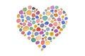 Watercolor dot heart shape. Abstract painting background. Isolate on white Royalty Free Stock Photo