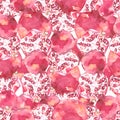 Watercolor drawing pomegranate seamless pattern