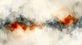 Watercolor drawing of Abstract artistic Background in grey-orange-yellow tones forming by blots and liquid splatter. Royalty Free Stock Photo