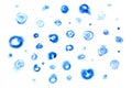 Abstract spots of a blurry blue paint. Watercolor drawing. Royalty Free Stock Photo